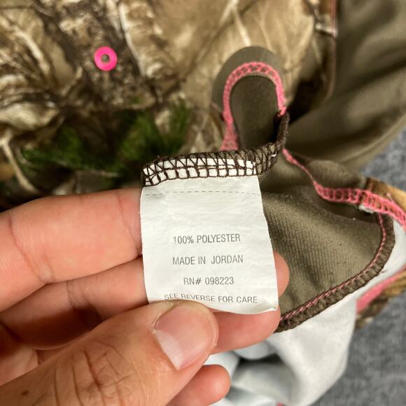 Game Winner Shirt Womens M Camo Olive Long Sleeve Quarter Snap Hunting - Picture 6 of 8